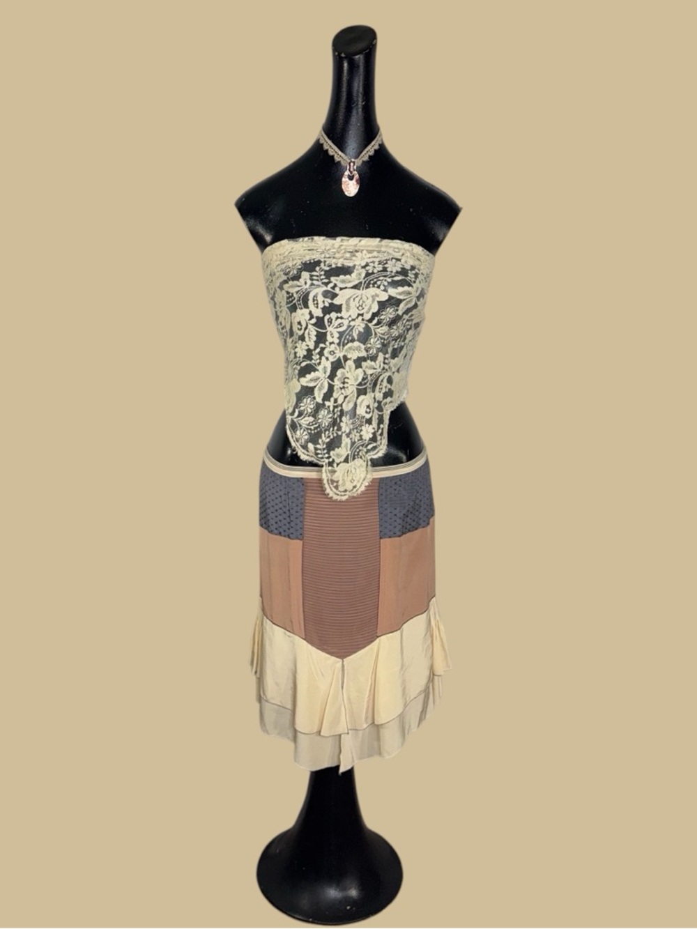 BCBGMaxAzria silk Tiered Midi Skirt